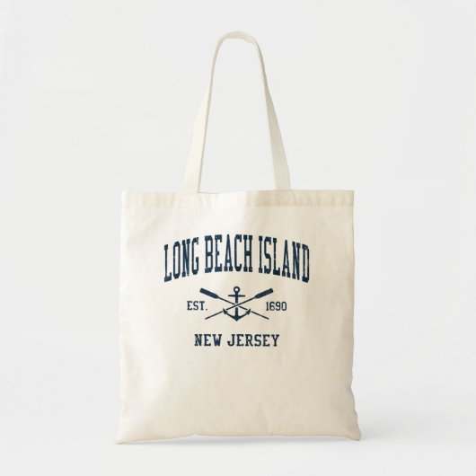 Long Beach Island NJ marine Crossed Oars & B Tote Bag (Voorkant)