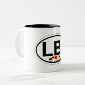 Long Beach Island Tweekleurige Koffiemok (Voorkant links)