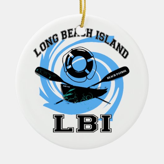 Long Beach Keramisch Ornament (Voorkant)