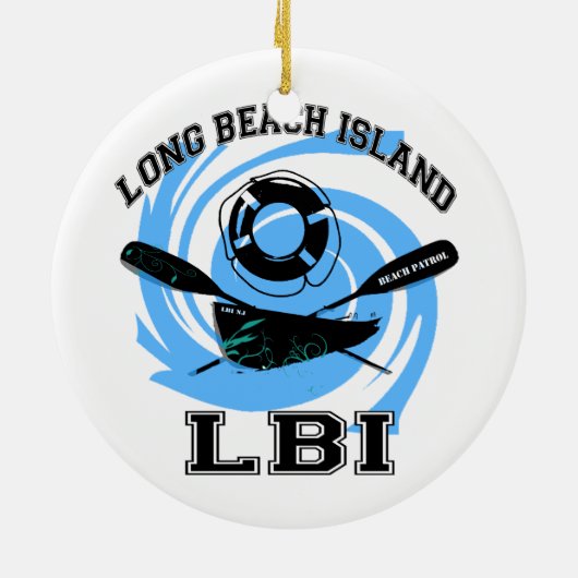 Long Beach Keramisch Ornament (Achterkant)