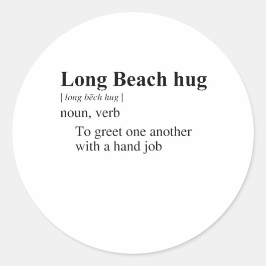 LONG BEACH KNUFFEL RONDE STICKER (Voorkant)