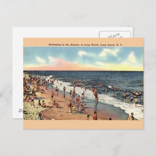 Long Beach Long Island New York Briefkaart (Voorkant / Achterkant)