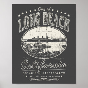 LONG BEACH LOS ANGELES CALIFORNIË - RMS KONINGIN M POSTER