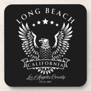 Long Beach Los Angeles County California Antiek Bier Onderzetter