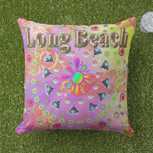Long Beach Lucky Golden Pillow Buitenkussen (Gras)