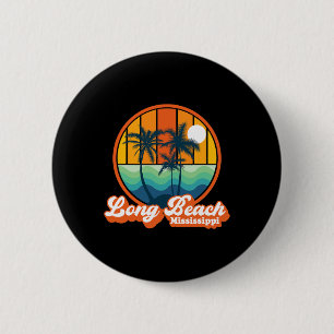 Long Beach Mississippi Summer 90s Beach So Ronde Button 5,7 Cm