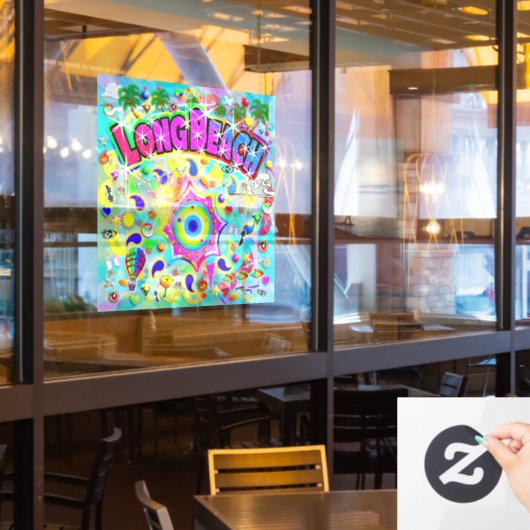 Long Beach Mystic Dans  Raamsticker (Restaurant Raam)