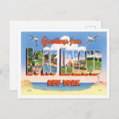 Long Beach, New York  Big Letters Briefkaart (Voorkant / Achterkant)