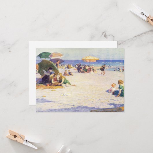 Long Beach (New York) Kaart (Voorkant / Achterkant in situ)