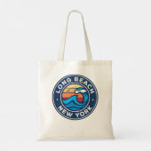 Long Beach New York NY  Nautical Waves Desi Tote Bag (Achterkant)