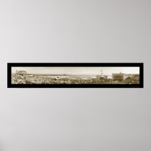 Long Beach Pier, CA Photo 1911 Poster