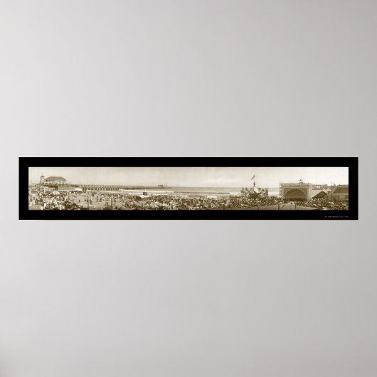 Long Beach Pier, CA Photo 1911 Poster (Voorkant)