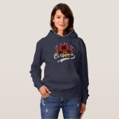 Long Beach Retro Sunset Navy Blue Hoodie (Voorkant volledig)