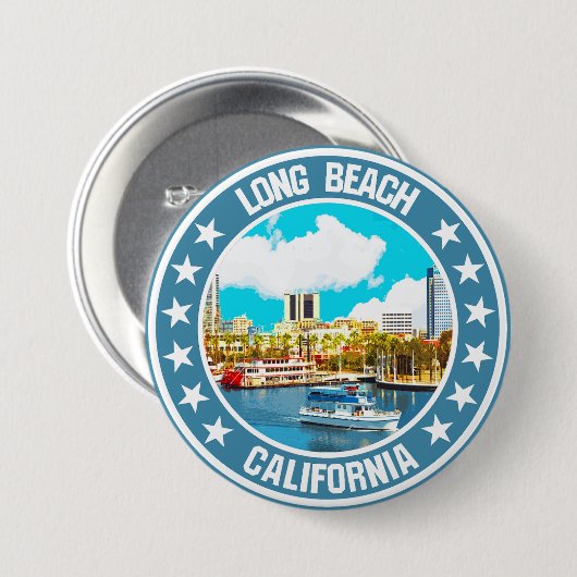 Long Beach Ronde Button 7,6 Cm (Voorkant /achterkant)
