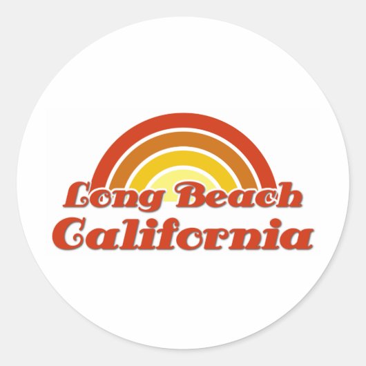 Long Beach Ronde Sticker (Voorkant)