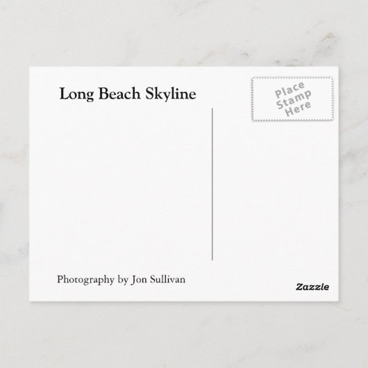 Long Beach Skyline Briefkaart (Achterkant)
