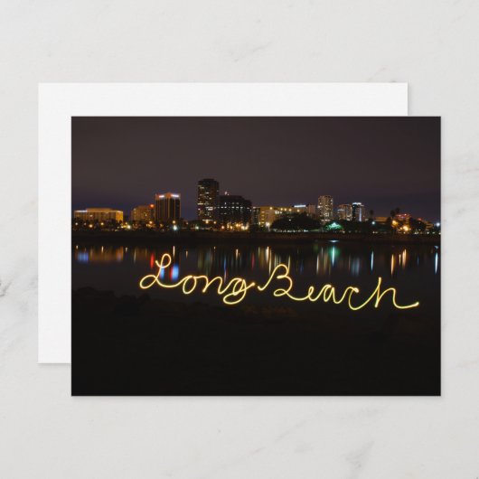 Long Beach Skyline Briefkaart (Voorkant / Achterkant)