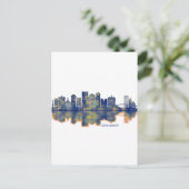 Long Beach Skyline Uitnodiging Briefkaart (Staand voorkant)