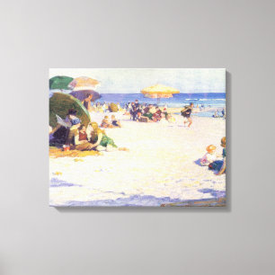 Long Beach (staat New York) (door E.H. Potthast) Canvas Afdruk