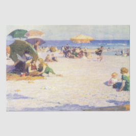 Long Beach (staat New York) (door E.H. Potthast) Tissuepapier