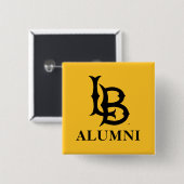 Long Beach State Alumni Vierkante Button 5,1 Cm (Voorkant /achterkant)