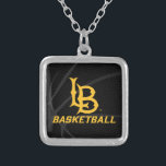 Long Beach State Basketball Zilver Vergulden Ketting<br><div class="desc">Bekijk deze Californische State University Long Beach design! Show van je Californische State Pride met deze nieuwe universitaire producten. Dit zijn de perfecte cadeaus voor de Long Beach student, alumni, familie, vriend of fan in je leven. Al deze Zazzle producten zijn aanpasbaar met jouw naam, klassenjaar of club. Lange strand!...</div>