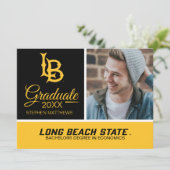 Long Beach State Logo Afstuderen Kaart (Staand voorkant)