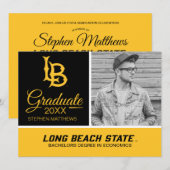 Long Beach State Logo Afstuderen Kaart (Voorkant / Achterkant)