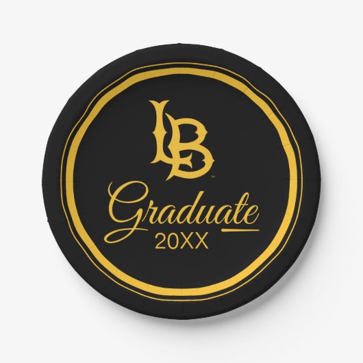 Long Beach State Logo Afstuderen Papieren Bordje (Voorkant)