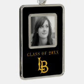 Long Beach State Logo Verzilverd Omlijst Ornament (Rechts)