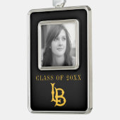 Long Beach State Logo Verzilverd Omlijst Ornament (Links)