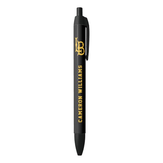 Long Beach State Logo Zwarte Inkt Pen (Achterkant (Verticaal))