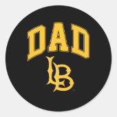 Long Beach State papa Ronde Sticker (Voorkant)