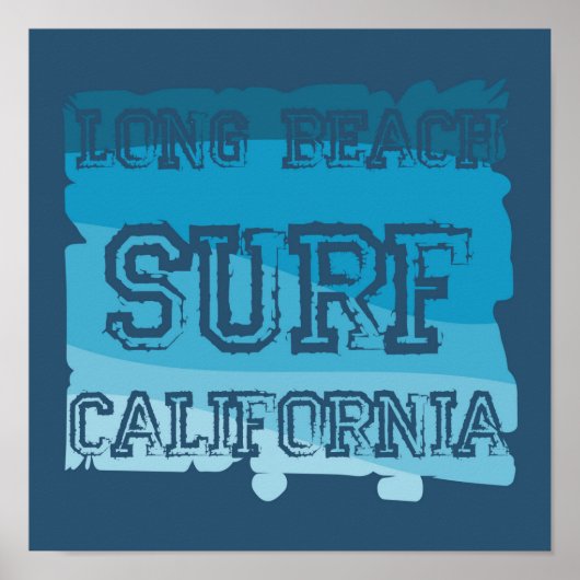 Long Beach Surf California Poster (Voorkant)