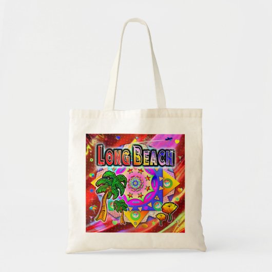 Long Beach Tropical Friends Canvas tas (Voorkant)