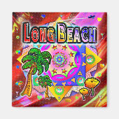 Long Beach Tropical Friends Magnet (Voorkant)