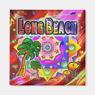 Long Beach Tropical Friends Magnet