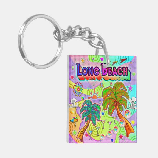 Long Beach Vacation Target Keychain (Voorkant Links)