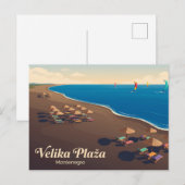 Long Beach (Velika Plaža) Montenegro Briefkaart (Voorkant / Achterkant)