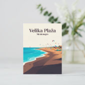 Long Beach (Velika Plaža) Montenegro Briefkaart (Staand voorkant)