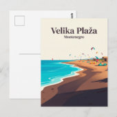 Long Beach (Velika Plaža) Montenegro Briefkaart (Voorkant / Achterkant)
