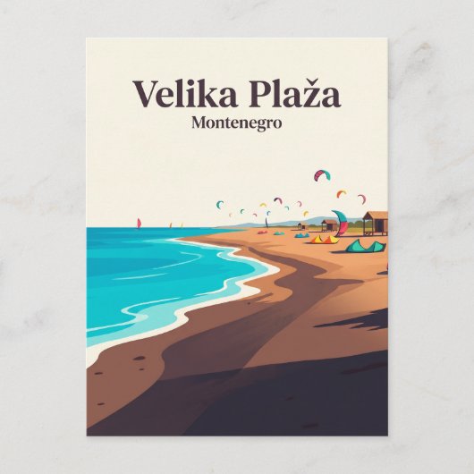 Long Beach (Velika Plaža) Montenegro Briefkaart (Voorkant)