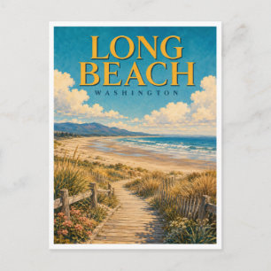 Long Beach Washington Boardwalk GeoSaga Briefkaart