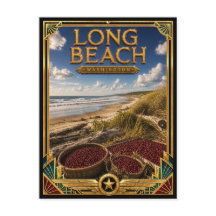 Long Beach Washington Vintage Art Deco Gouden Tijd