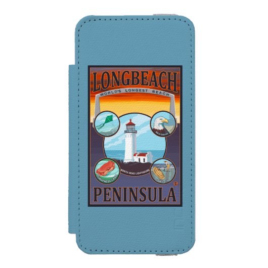Long Beach, WashingtonTravel Incipio iPhone Portemonnee Hoesje (Voorkant Agenda)