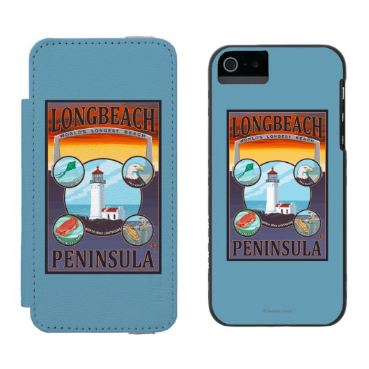Long Beach, WashingtonTravel Incipio iPhone Portemonnee Hoesje (Naast elkaar)