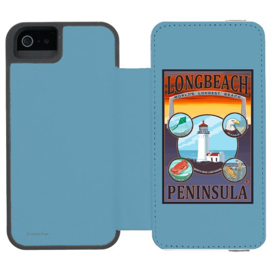 Long Beach, WashingtonTravel Incipio iPhone Portemonnee Hoesje (Agenda Open)