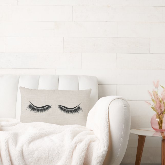 Long Black Eyelashes Kussen (Bank)