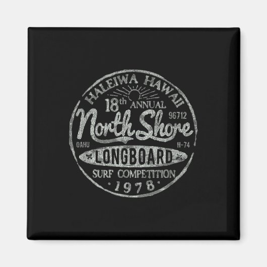 Long board North Shore Surf Hawaii Beach Magneet (Voorkant)
