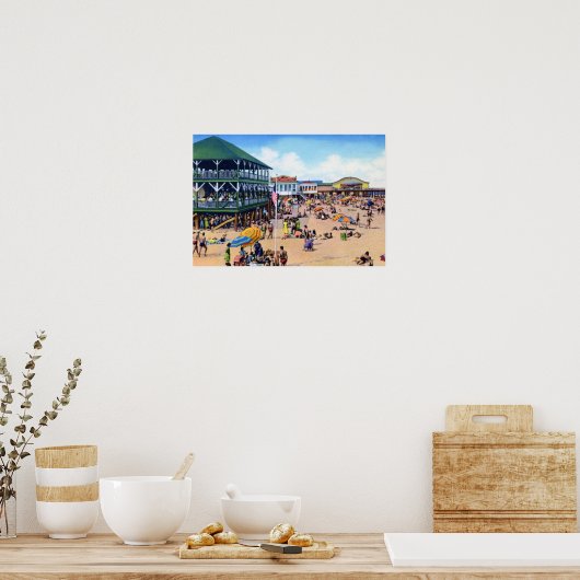 Long Branch New Jersey Bathing Beach Poster (Keuken)